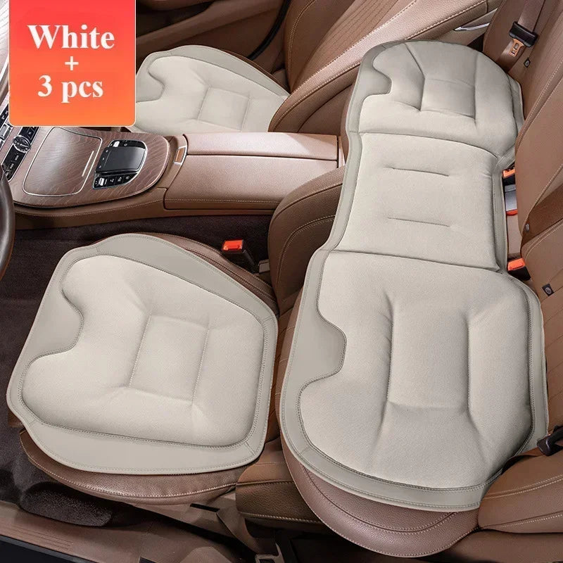 Luxury Breathable Ice Silk Car Seat Cover – Full Set Universal Anti-Slip Seat Cushion - Delicate Leather