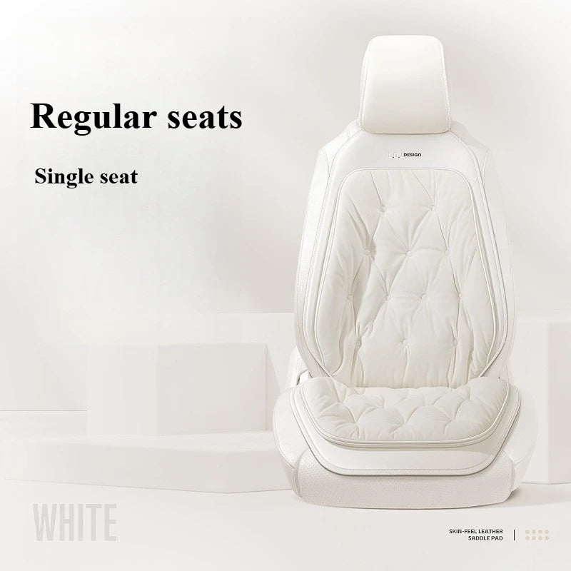 Cute Plush Car Seat Covers Full Set – Universal Four-Season Car Seat Protection Cushion - Delicate Leather