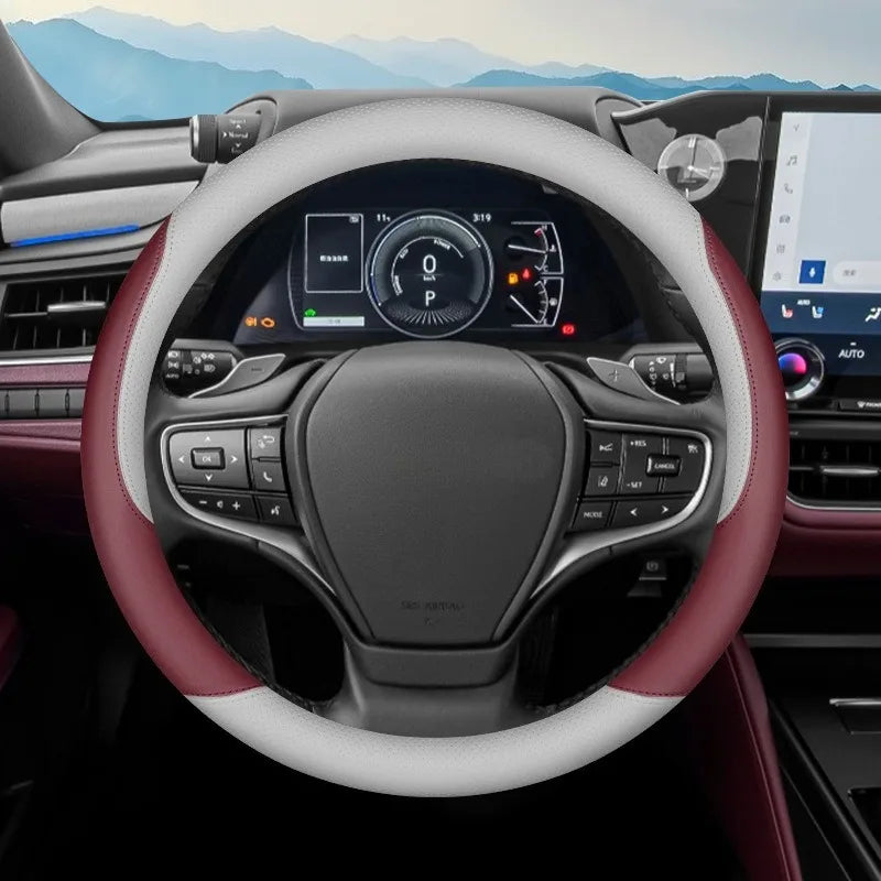 Nappa Leather Steering Wheel Cover - Luxury Car Steering Wheel Cover for Lexus ES200, ES300, NX260, RX350 - Premium Leather Auto Accessory - Delicate Leather
