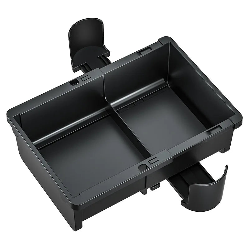 Car Seat Armrest Storage Box Organizer with Cup Holder & Tissue Slot – Universal Interior Organizer - Delicate Leather