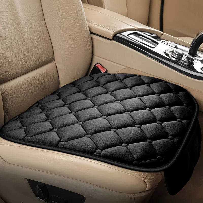 Warm Car Seat Cushion – Short Plush Thickened Seat Pad for Comfortable Driving - Delicate Leather