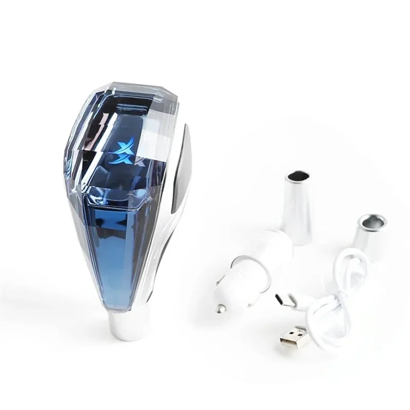 Universal Crystal LED Gear Shift Knob | Stylish Car Gear Head with Illuminated Design (SP17) - Delicate Leather