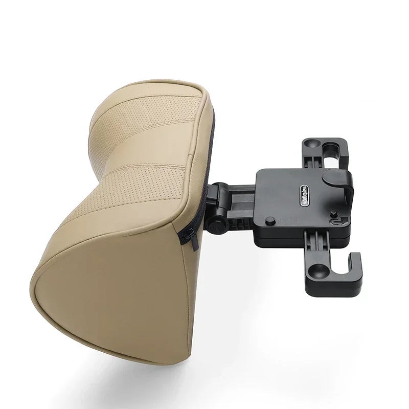 Leather Car Seat Headrest Cushion - Multi-Function Memory Foam Car Neck Pillow - Adjustable Car Headrest Pillow - Auto Accessories - Delicate Leather