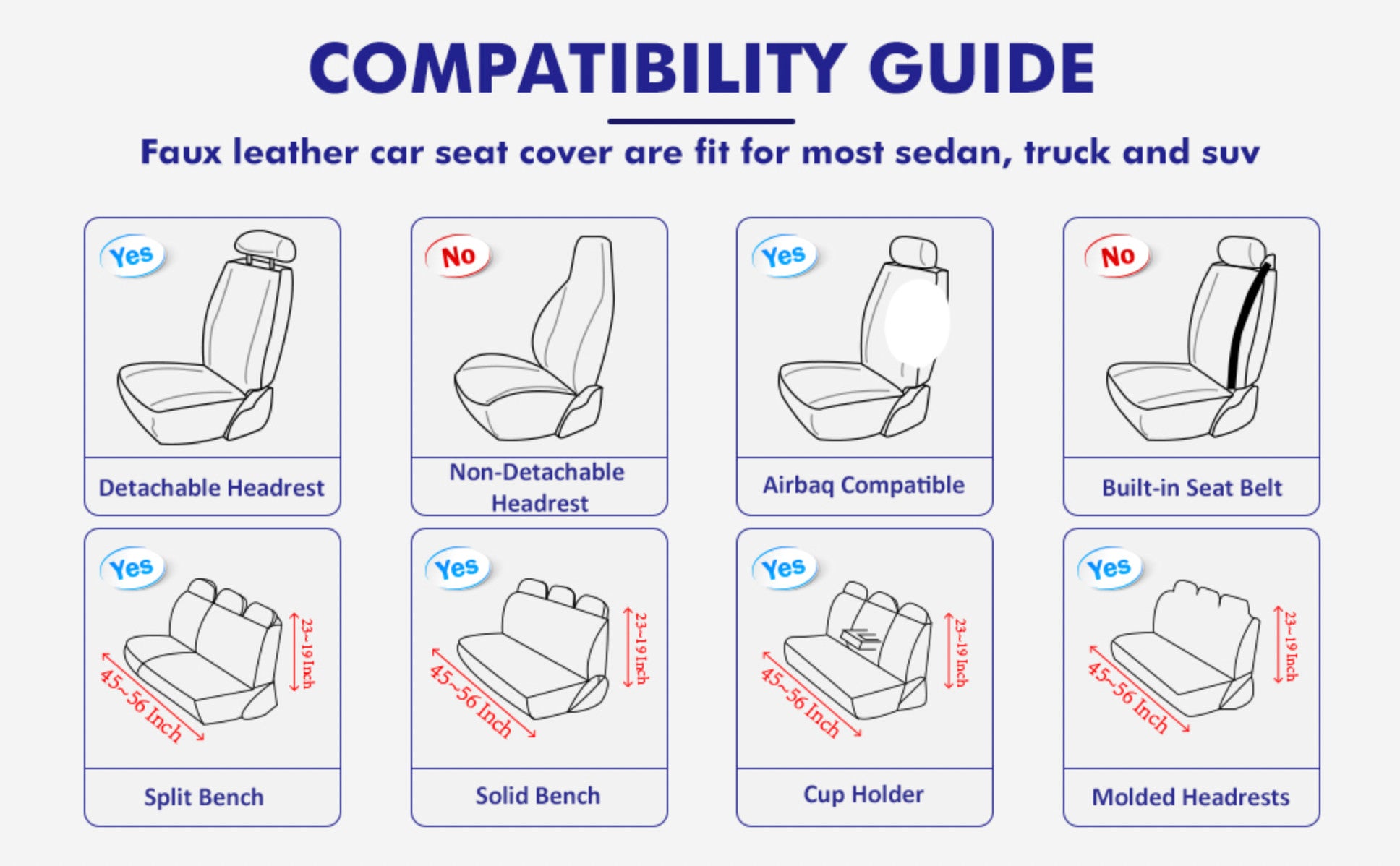 Delicate Leather Car Seat Covers Full Set, Custom For All Cars, Waterproof Leather Front Rear Seat Automotive Protection Cushions - Delicate Leather