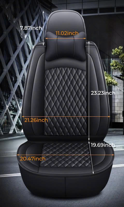 Delicate Leather Car Seat Covers Full Set, Custom For All Cars, Waterproof Leather Front Rear Seat Automotive Protection Cushions