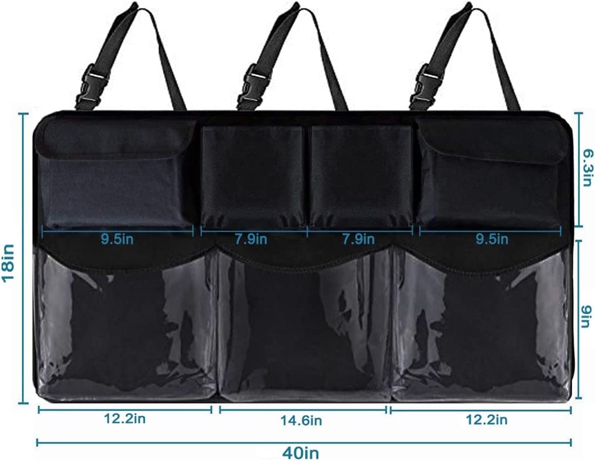 Car Trunk Organizer, Custom For Cars, Backseat Hanging Organizer with 7 Large Storage Bag -Trunk Organizer for SUV,Truck,Van -Your Space Saving Expert - Delicate Leather
