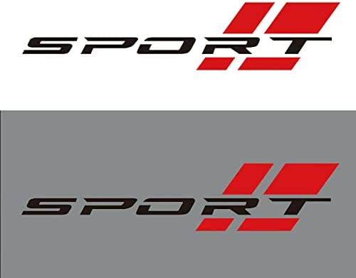 2 Pcs 16 Inch Matte Black Sport Letter Logo Vinyl Decal Sticker Fit for All Cars Side - Delicate Leather