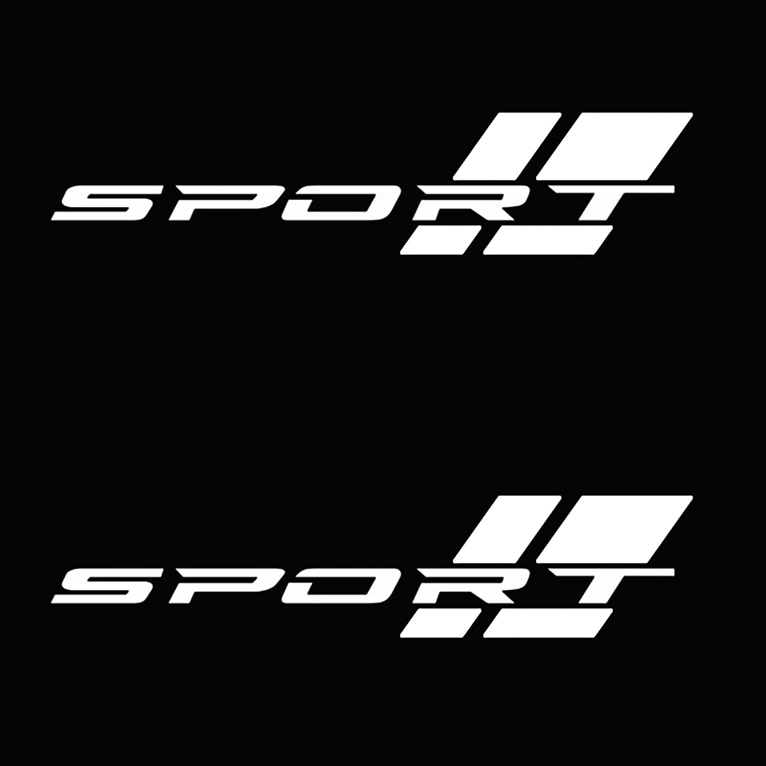 2 Pcs 16 Inch Matte Black Sport Letter Logo Vinyl Decal Sticker Fit for All Cars Side