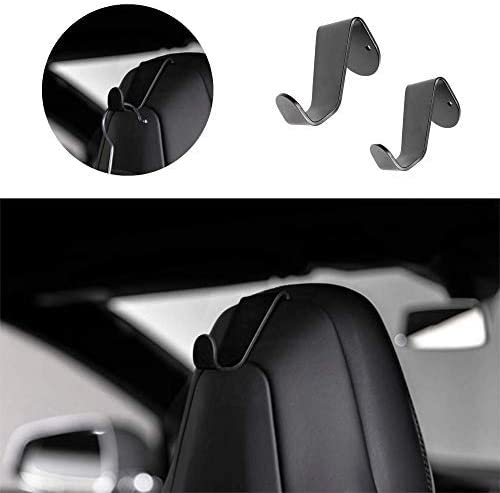 Coat Hooks Hanger for Model X Model S, Anodized Aluminum Designed, Set of 2 - Delicate Leather