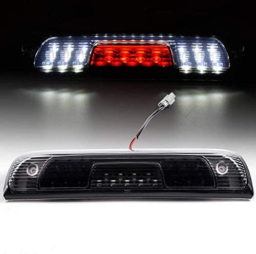 LED 3rd Brake Light, Compatible with 14-18 Silverado Sierra 1500 2500 3500 HD Rear High Mount Stop Parking Lamp Cargo Tail Light Black Housing Clear&Smoky Lens - Delicate Leather