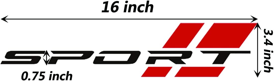 2 Pcs 16 Inch Matte Black Sport Letter Logo Vinyl Decal Sticker Fit for All Cars Side - Delicate Leather