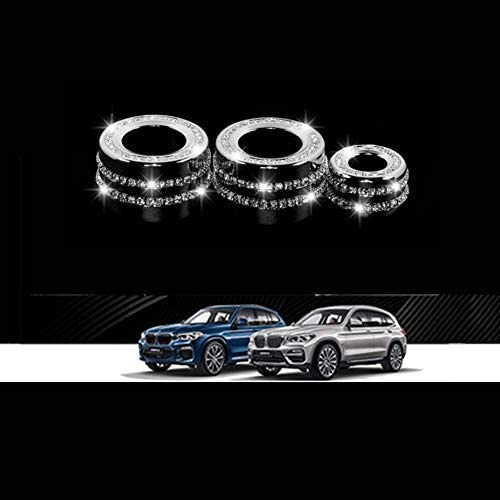 Bling Crystal Interior Decorations Compatible AC Knob Caps Air Conditioning Cover for Accessories Parts 5 6 7 Series X3 X4 X5 X6 G31 F13 G12 G01 F15 F16 F26 xDrive AWD - Delicate Leather