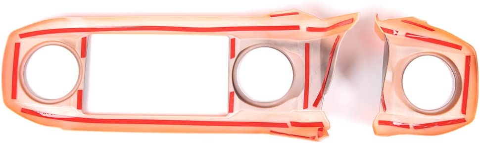 Car ABS Inner Look Central Console Dashboard Panel Cover Trim Stickers Compatible with Toyota Tacoma 2016 2017 2018 2019 2020 2021 2022 (Orange + Black) - Delicate Leather