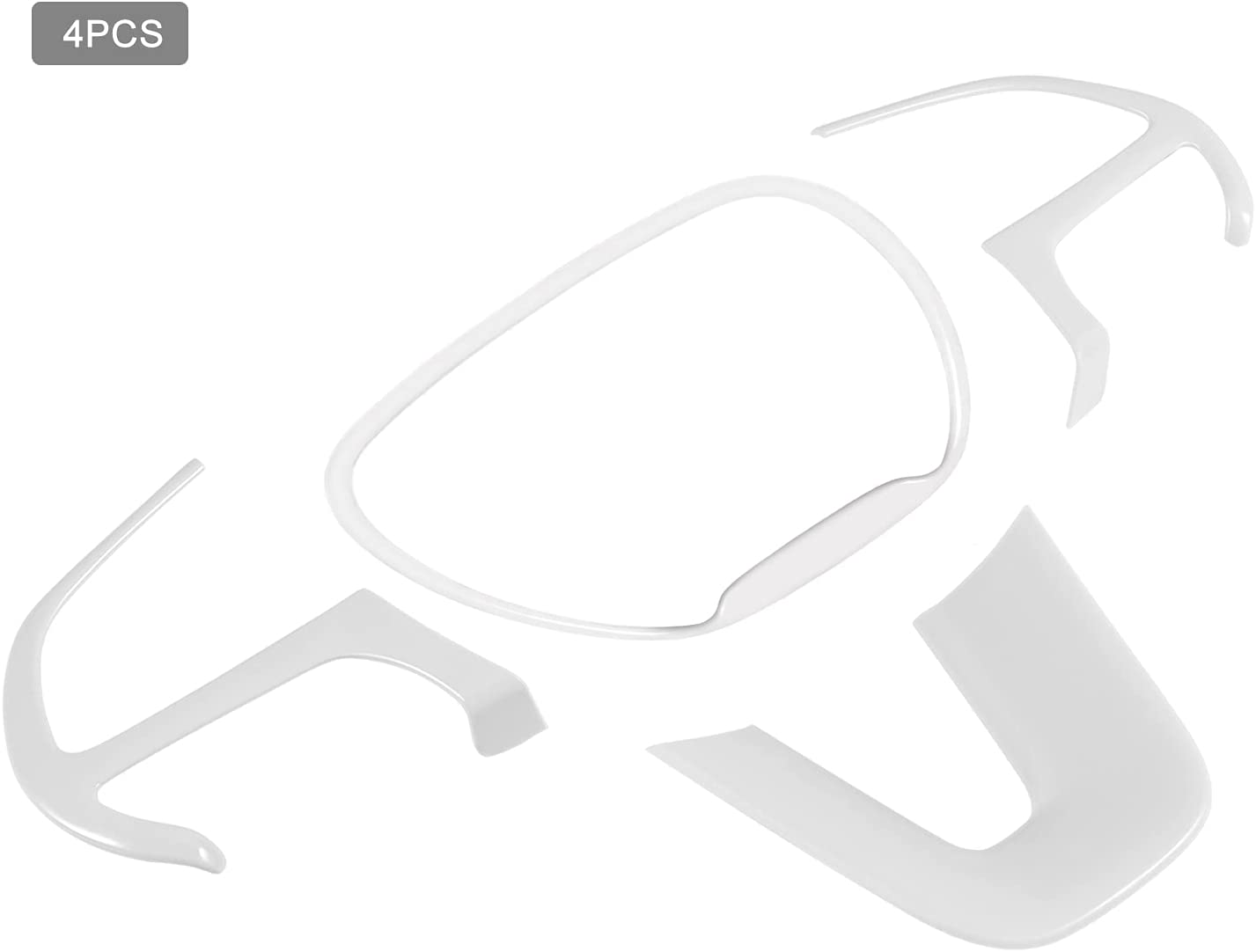 Steering Wheel Cover Trim Interior Accessories for 2015-2021 Challenger & Charger, for 2014-2021 Durango for Grand Cherokee SRT8 (white) - Delicate Leather