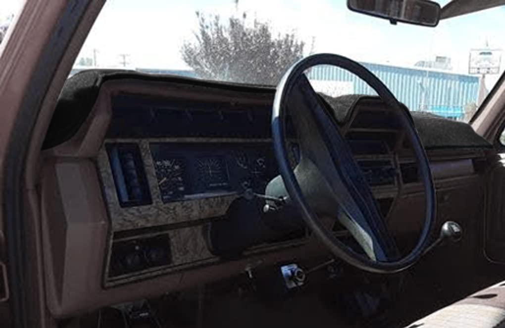 Dashboard Cover Dash Cover Mat Fit for F100 F150 F250 F350 1980 1981 1982 1983 1984 1985 1986 (80-86 Black) J71 - Delicate Leather