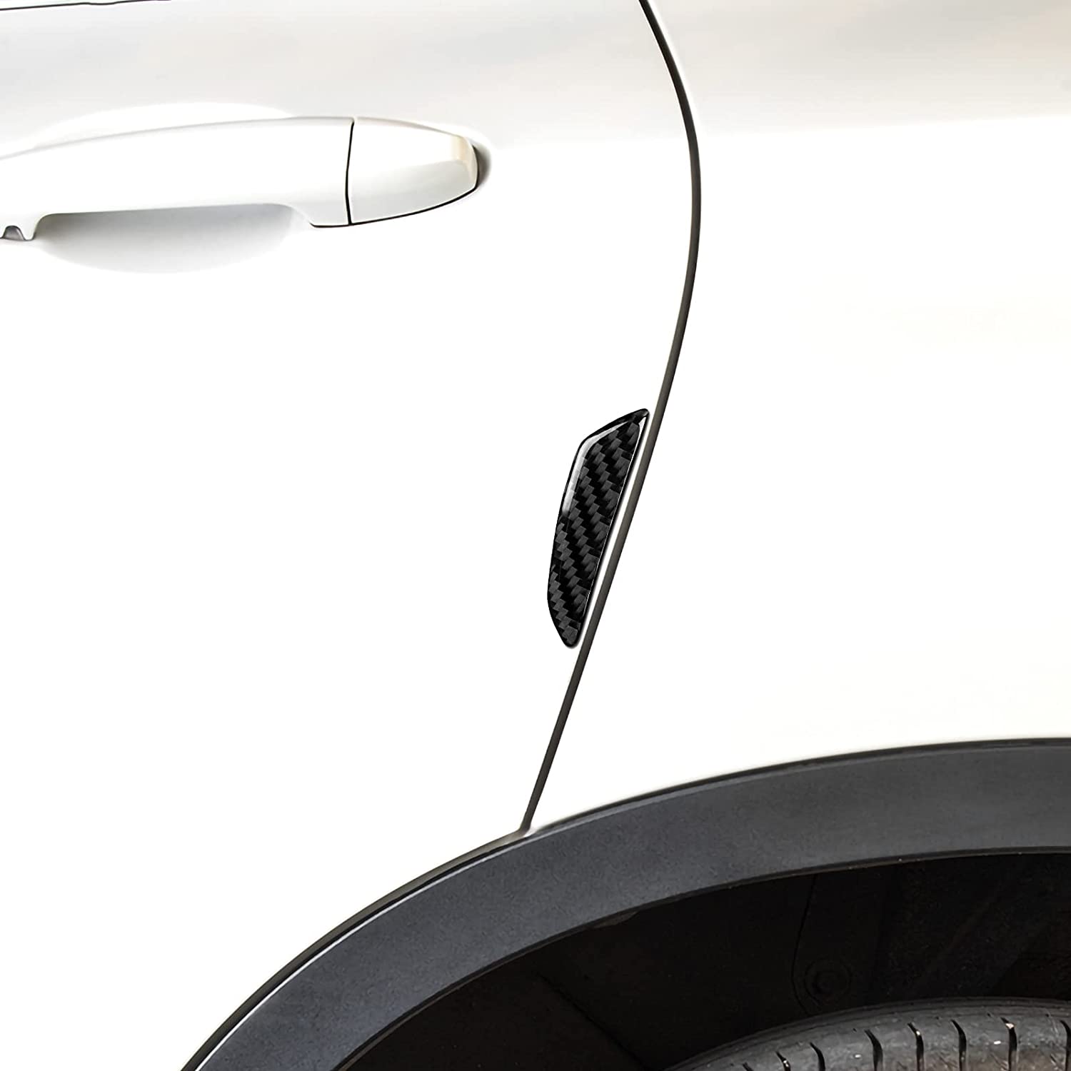 4PCS Universal Car Door Bumper Guard Protector Sticker Anti-Collision Strips Real Carbon Fiber Door Edge Guard Protector (M) - Delicate Leather