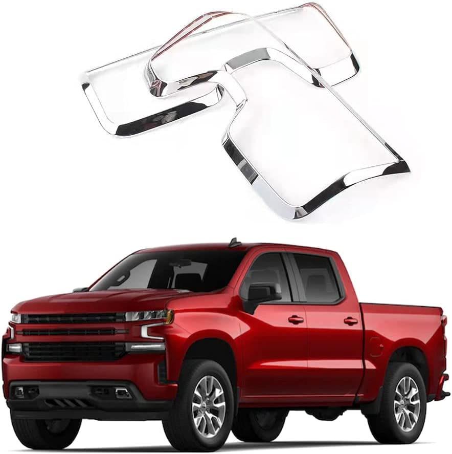 Silverado Accessories 2019-2020 2021 ABS Chrome Rear Tail Light Taillight Lamp Cover Trim 2pcs - Delicate Leather