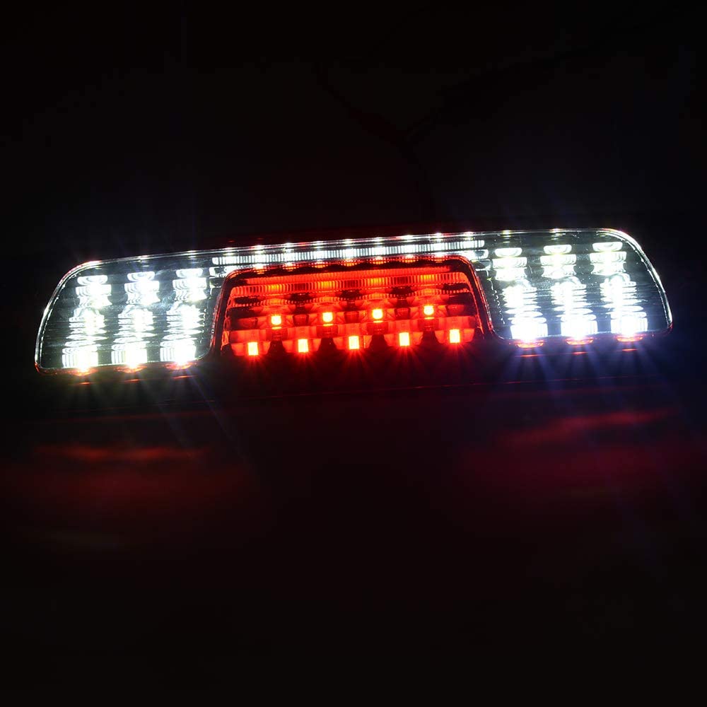 LED 3rd Brake Lights, Compatible with 14-18 Silverado/14-18 Sierra 1500 2500HD SILVERADO 3500/3500HD Third Brake Light Cargo Lamps Black Housing Red & White Lens - Delicate Leather