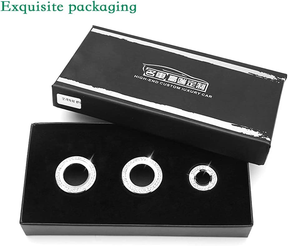 Bling Crystal Interior Decorations Compatible AC Knob Caps Air Conditioning Cover for Accessories Parts 5 6 7 Series X3 X4 X5 X6 G31 F13 G12 G01 F15 F16 F26 xDrive AWD - Delicate Leather