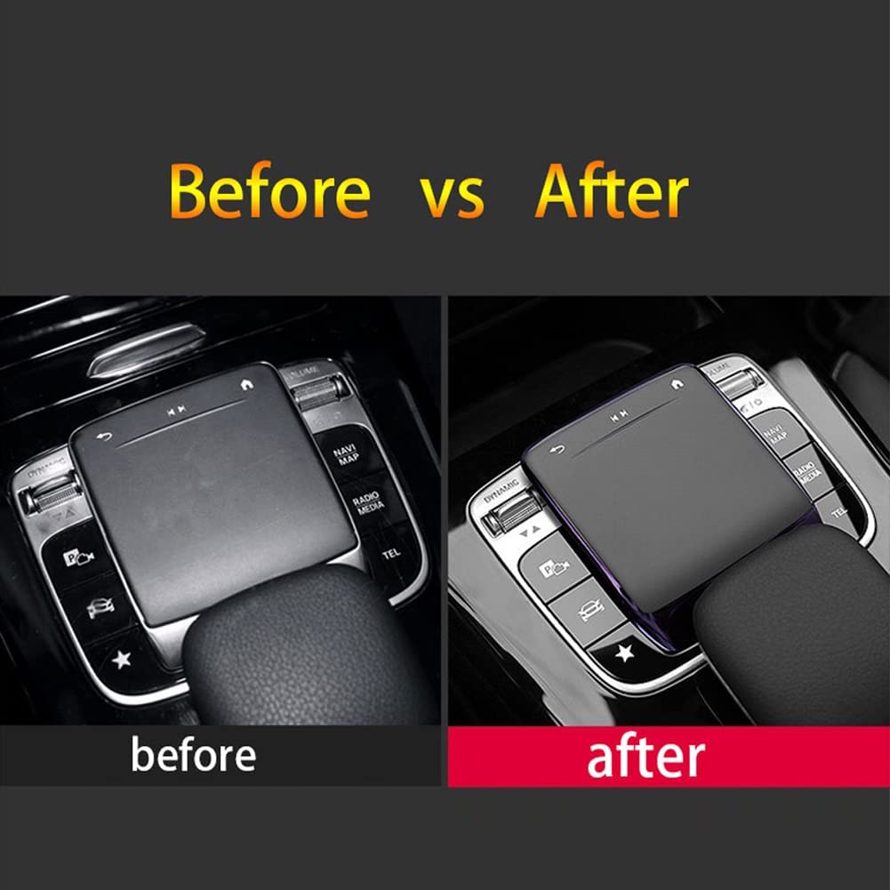 Car Center Console Touch Screen Controller Cover Mouse Screen Protector Cover Car Accessories for A B CLA GLE GLS GLB GLA 2020-2022 (Silver) - Delicate Leather