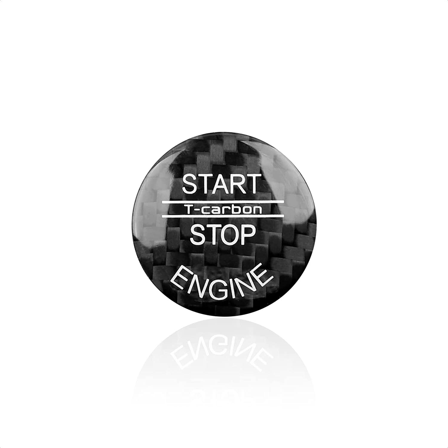 Car Engine Start Stop Button Cover Carbon Sticker Decals Trim Push to Start Ignition Button fits for E90 E91 E92 E93 Interior Accessories - Delicate Leather