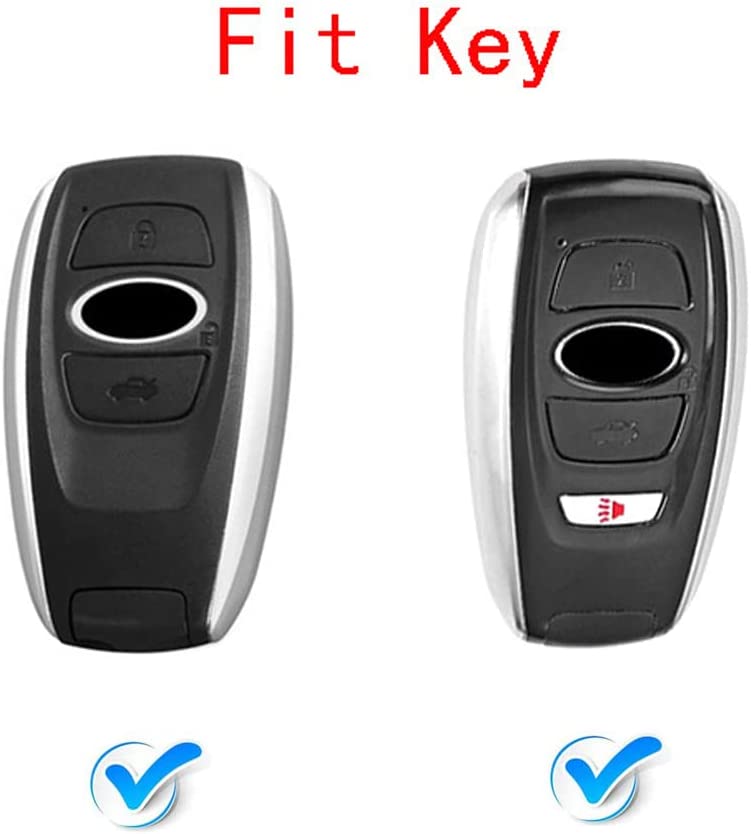 3 4 Buttons 3D Bling Diamond Fashion Smart Remote Key Fob Case Cover Compatible with Subaru Outback Forester Crosstrek Ascent BRZ WRX Legacy Impreza STI with Bling Keychain - Delicate Leather