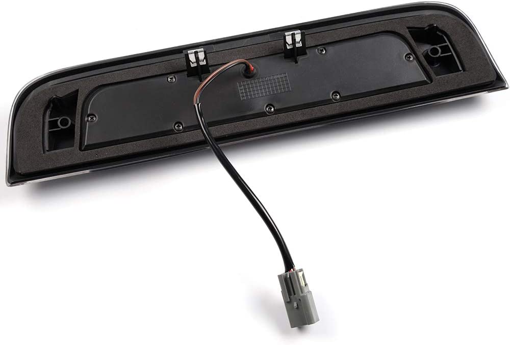 LED 3rd Brake Light, Compatible with 14-18 Silverado Sierra 1500 2500 3500 HD Rear High Mount Stop Parking Lamp Cargo Tail Light Black Housing Clear&Smoky Lens - Delicate Leather