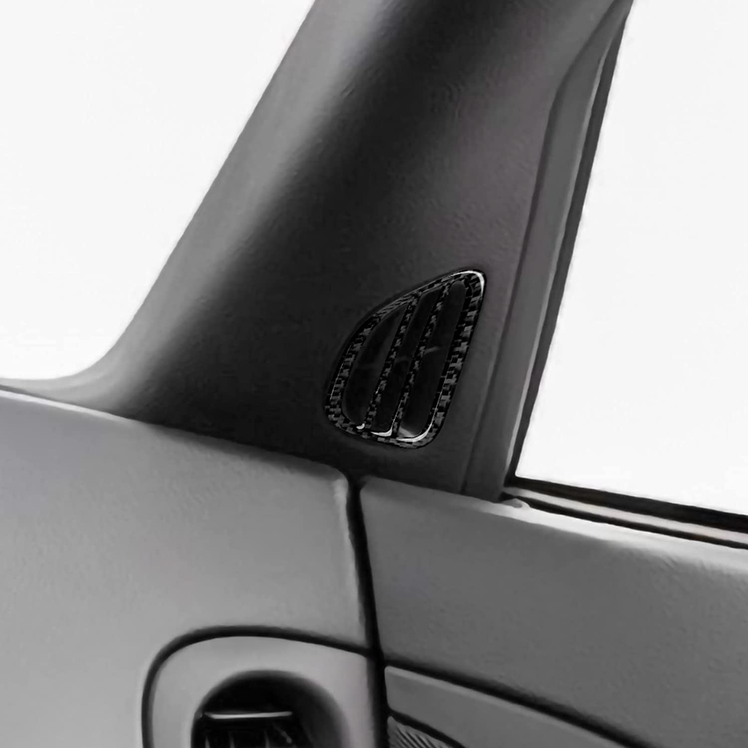 Car Air Outlet Vent Sticker Decal Carbon Fiber Interior Trim Cover Compatible with C6 2005 2006 2007 Accessories - Delicate Leather