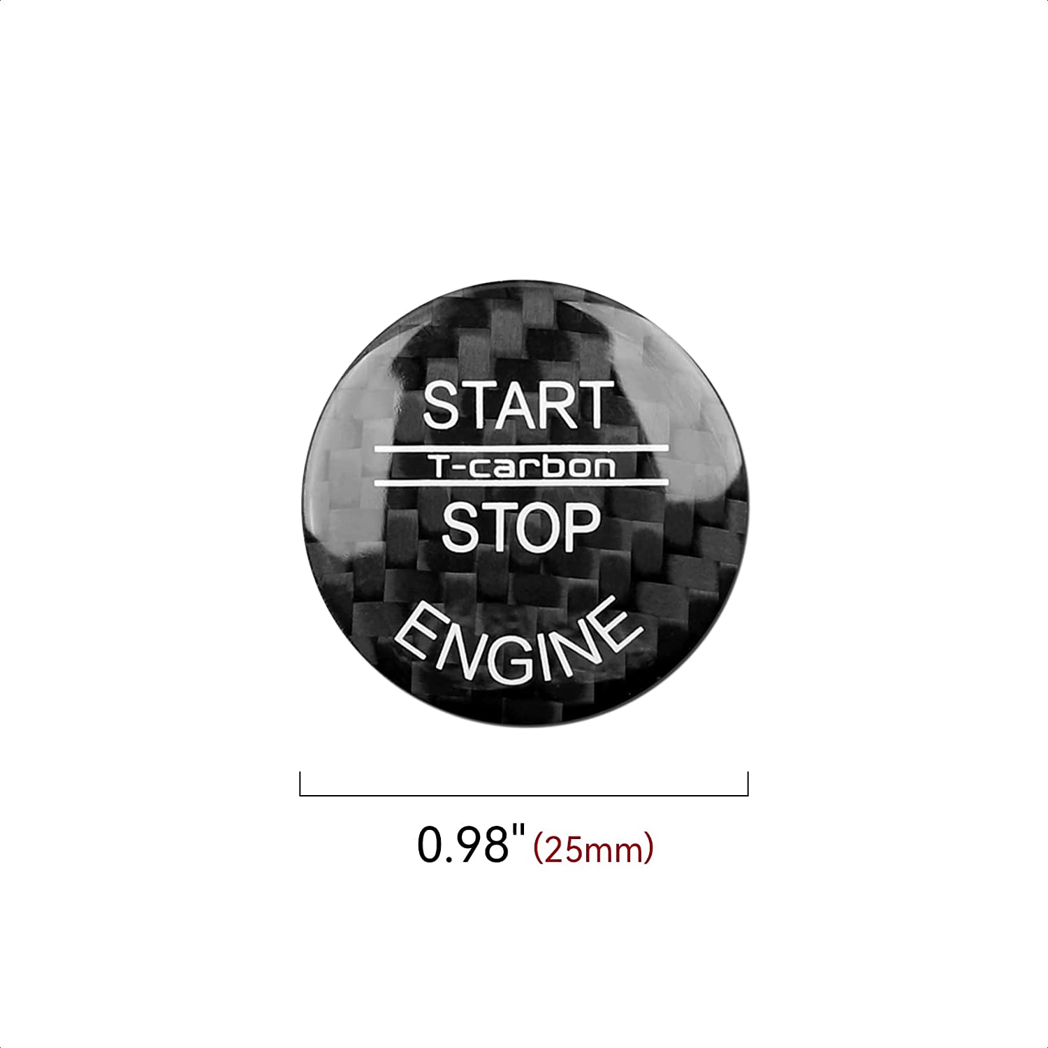Car Engine Start Stop Button Cover Carbon Sticker Decals Trim Push to Start Ignition Button fits for E90 E91 E92 E93 Interior Accessories - Delicate Leather