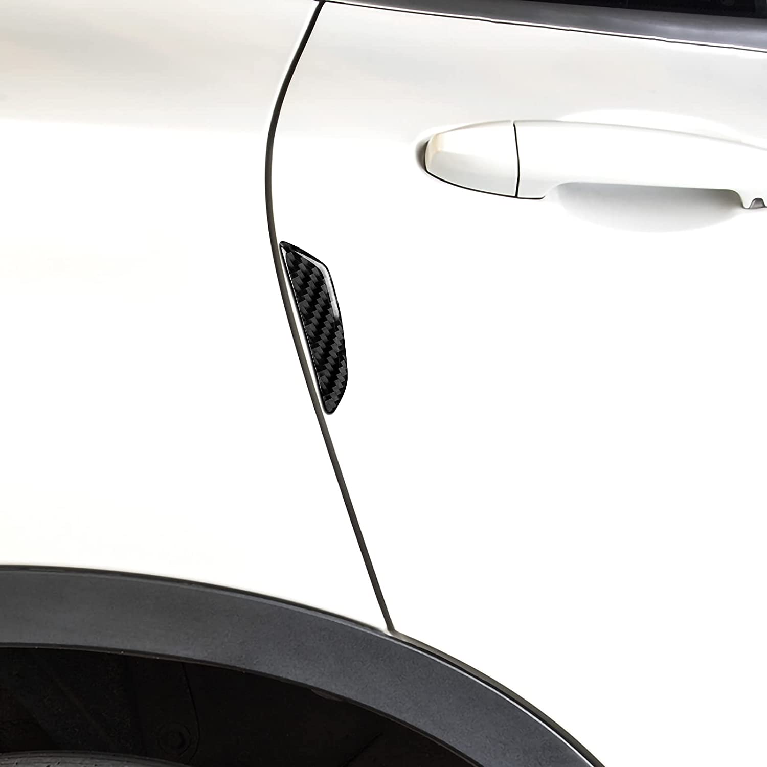 4PCS Universal Car Door Bumper Guard Protector Sticker Anti-Collision Strips Real Carbon Fiber Door Edge Guard Protector (M) - Delicate Leather