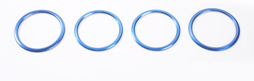 4pcs Blue Air Conditioning Air Outlet Vent Cover Ring Decor Sticker Compatible with Camaro 2017+ - Delicate Leather