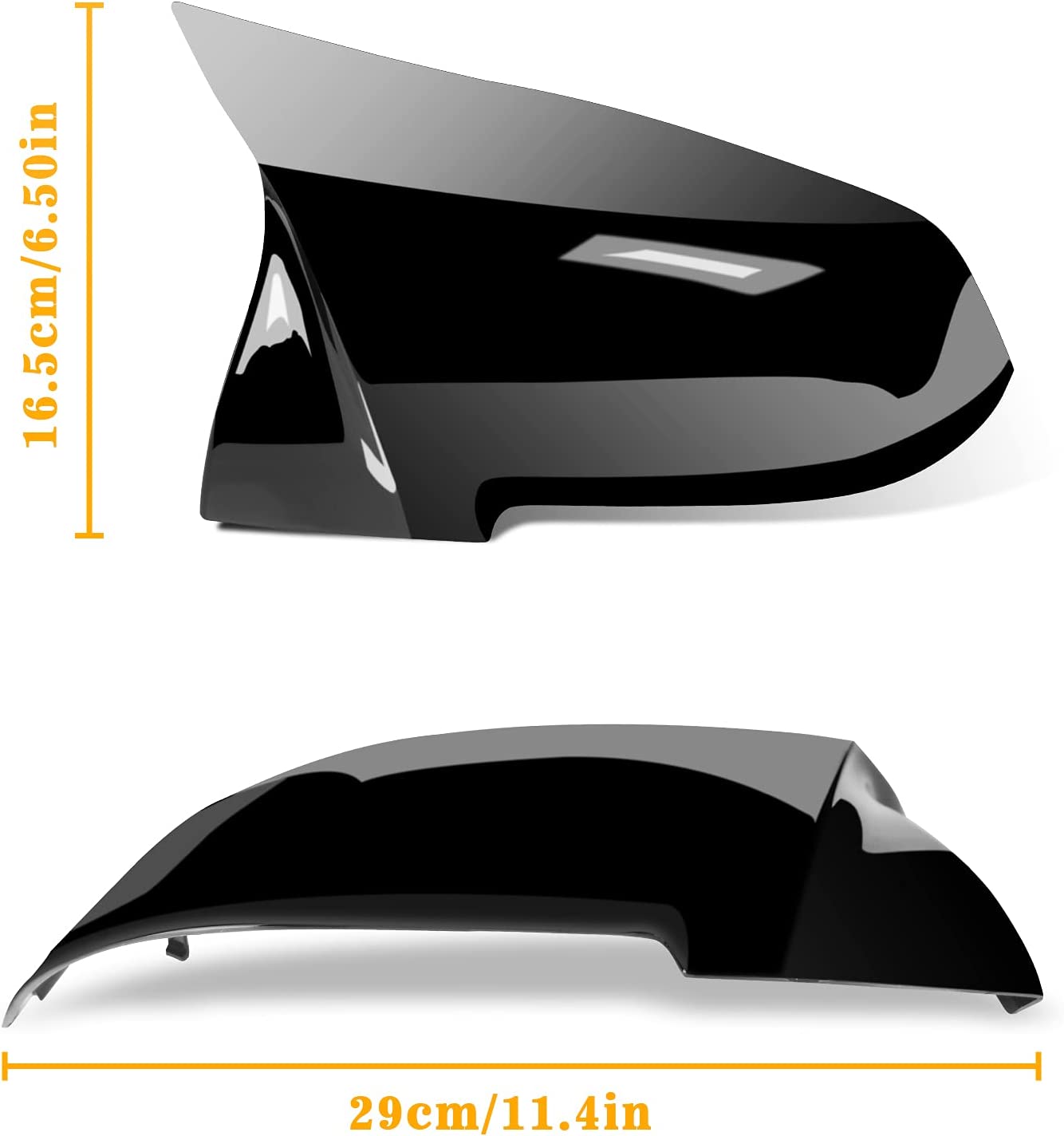 Door Mirror Covers,Glossy Black Replacement Rearview Side Mirror Covers Caps Rearview Replacement for F20 F22 F23 F30 F31 F32 F33 F36 F87 M2 X1 E84 - Delicate Leather