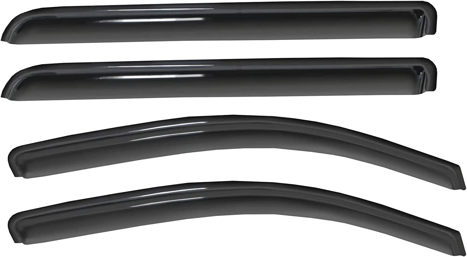 Window Visors Rain Guards Deflector 4 PCS for 2014-2018 Chevy Silverado & GMC Sierra 1500 2500HD 3500HD Crew Cab 94536 - Delicate Leather
