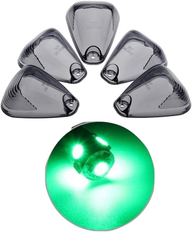 5 X Cab Marker Light Smoke Cover White LED, Cab Roof Running Light, Accessories Light Compatible with 1999-2016 Ford F150 F250 F350 F450 F550 F650 E150 E250 E350 Super Duty Pickup Truck - Delicate Leather