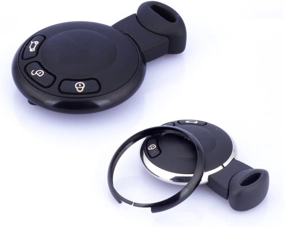 Aluminum Remote Control Key Ring with Keychain Protective Ring Replacement Key Fob Ring Rim Trim Cover Car Key Decoration Accessories - Delicate Leather