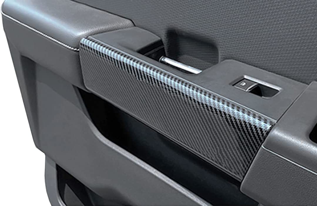 ABS Carbon Fiber Rear Front Inner Door Handles Cover Trim, 2pcs - Delicate Leather