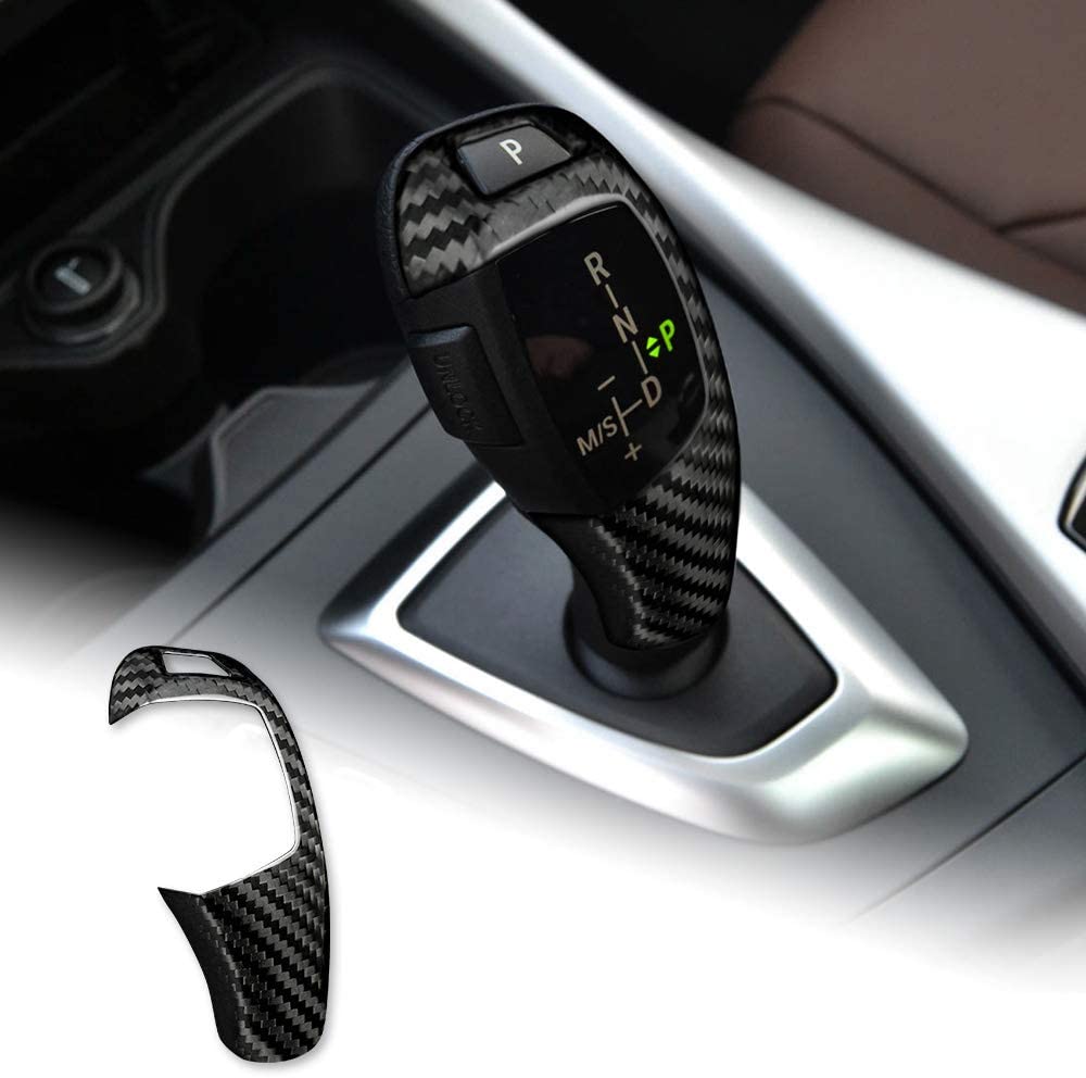 Carbon Fiber Car Gear Shift Knob Cover Interior Trim for F20 F21 F22 F23 F30 F34 F35 F10 F11 F07 F18 F15 F16 F01 X3 X4 Accessories - Delicate Leather