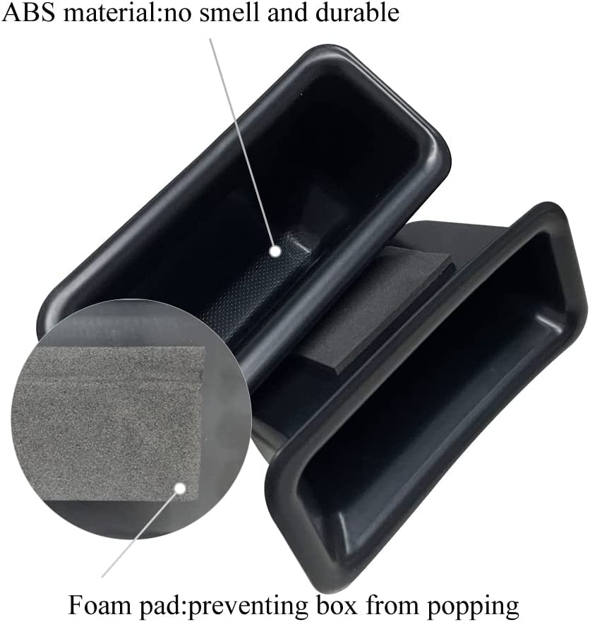Front Row Door Side Storage Box Compatible with Ford Explorer 2016 2017 2018 2019 Armrest Phone Container Door Organizer Handle Pocket ABS Tray Insert Glove Pallet - Delicate Leather