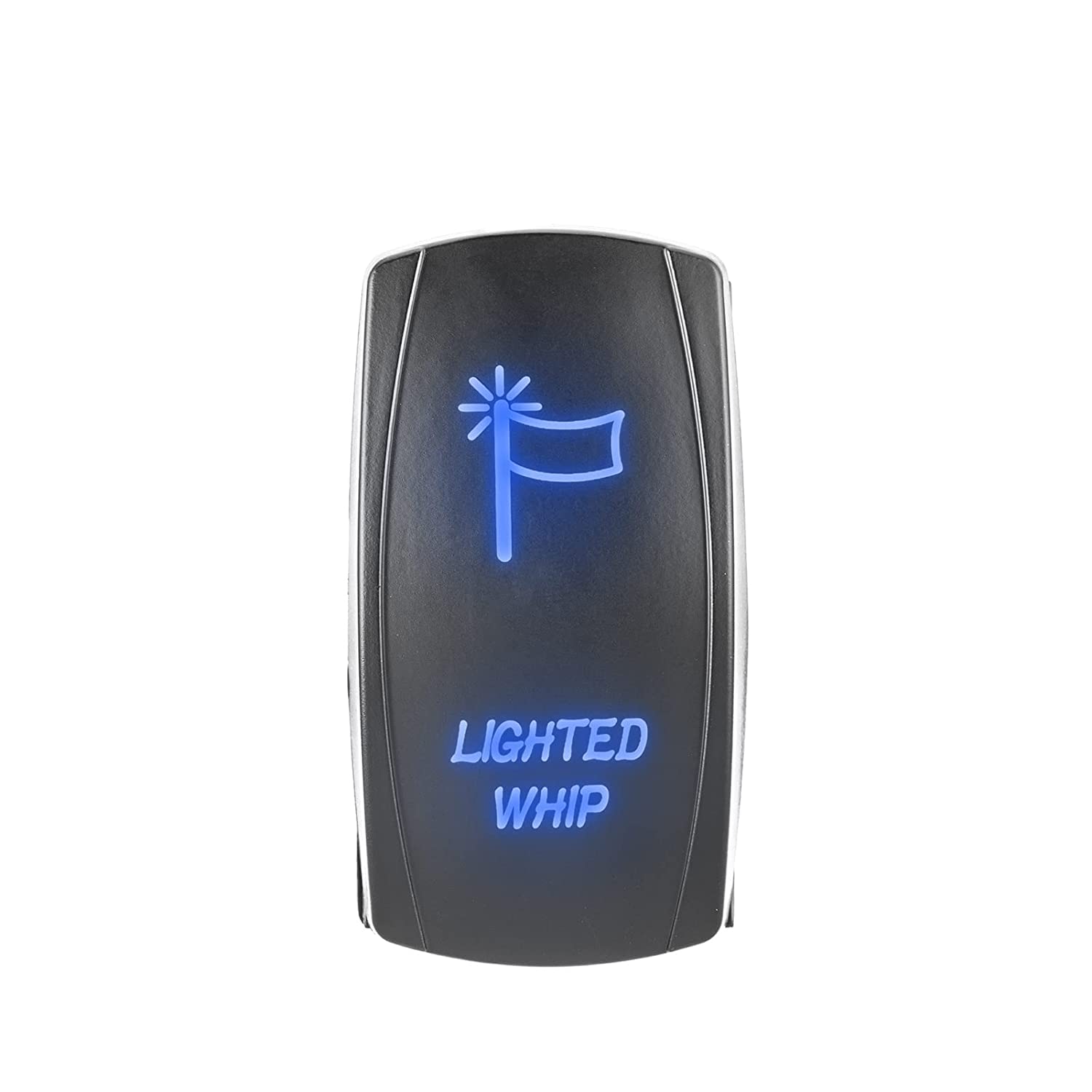 5Pin Laser Lighted Whip Rocker Switch On-Off LED Light 20A 12V, Blue Compatible with Most SUV, ATV, UTV, Motorcycle, Truck and More - Delicate Leather