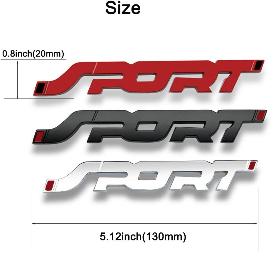 2Pack Metal Car Sport Sticker, 3D Premium Car Side Fender Rear Trunk` Emblem Logo Badge Decals Compatible for Ford/Jeep/BMW/Dodge Ram/Cadillac/Benz/Chrysler/Toyota/Nissan/Chevrolet - Delicate Leather