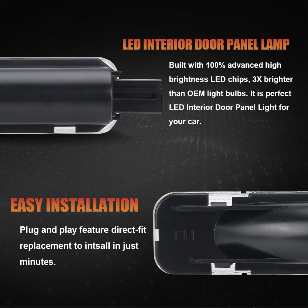 RGB LED Interior Door Panel Courtesy Light Multi-Color Door Lights Assembly Multi-Color for C/K Silverado/Sierra 1500 2500 3500 Suburban Tahoe Avalanche Yukon Escalade - Delicate Leather