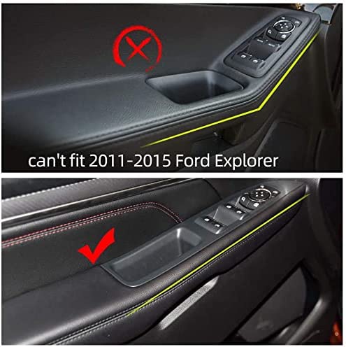 Front Row Door Side Storage Box Compatible with Ford Explorer 2016 2017 2018 2019 Armrest Phone Container Door Organizer Handle Pocket ABS Tray Insert Glove Pallet - Delicate Leather