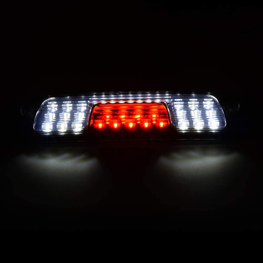 LED 3rd Brake Light, Compatible with 14-18 Silverado Sierra 1500 2500 3500 HD Rear High Mount Stop Parking Lamp Cargo Tail Light Black Housing Clear&Smoky Lens - Delicate Leather