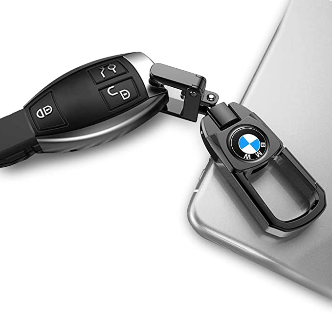 Metal Car Keychains Replacement with Logo, Custom fit for Car Key Chain, Key Chains for Women Keychain Accessories, Family Present, black - Delicate Leather