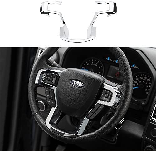 Steering Wheel Decoration Cover Frame Trim for 2015 2016 2017 2018 2019 2020 F150 F250 F350 Super Duty - Delicate Leather