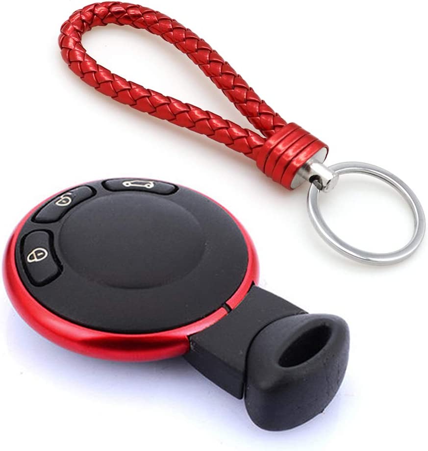 Aluminum Remote Control Key Ring with Keychain Protective Ring Replacement Key Fob Ring Rim Trim Cover Car Key Decoration Accessories - Delicate Leather