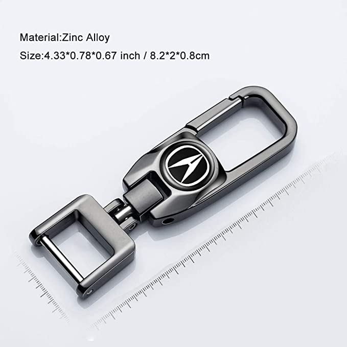 Metal Car Keychains Replacement with Logo, Custom fit for Car Key Chain, Key Chains for Women Keychain Accessories, Family Present, black - Delicate Leather