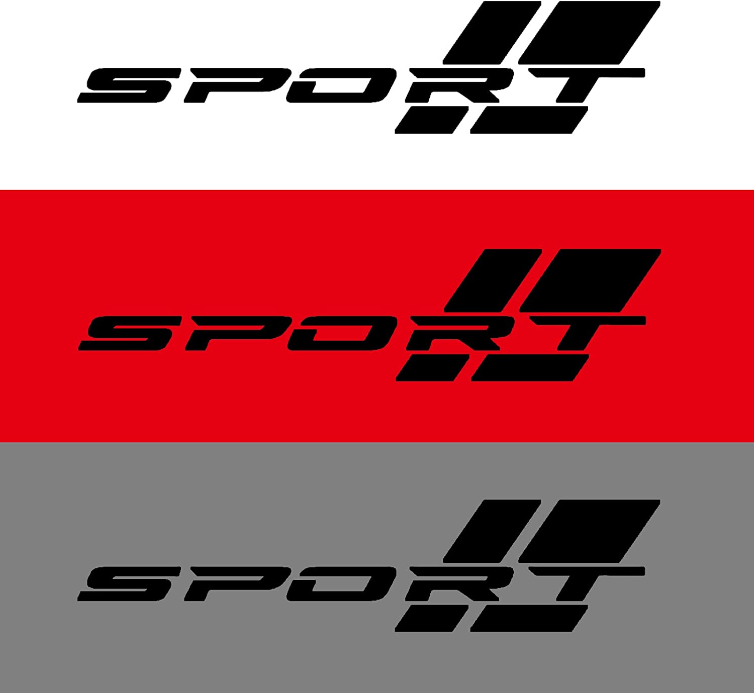 2 Pcs 16 Inch Matte Black Sport Letter Logo Vinyl Decal Sticker Fit for All Cars Side - Delicate Leather