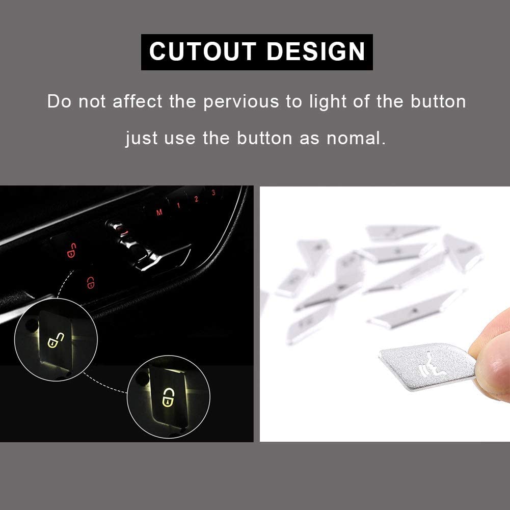 Car Steering Wheel Button Trim Cover Aluminum Alloy Decoration Stickers Compatible with ML GL GLK GLA CLA CLS SL A B C E G Class Interior Accessories (12pcs) - Delicate Leather