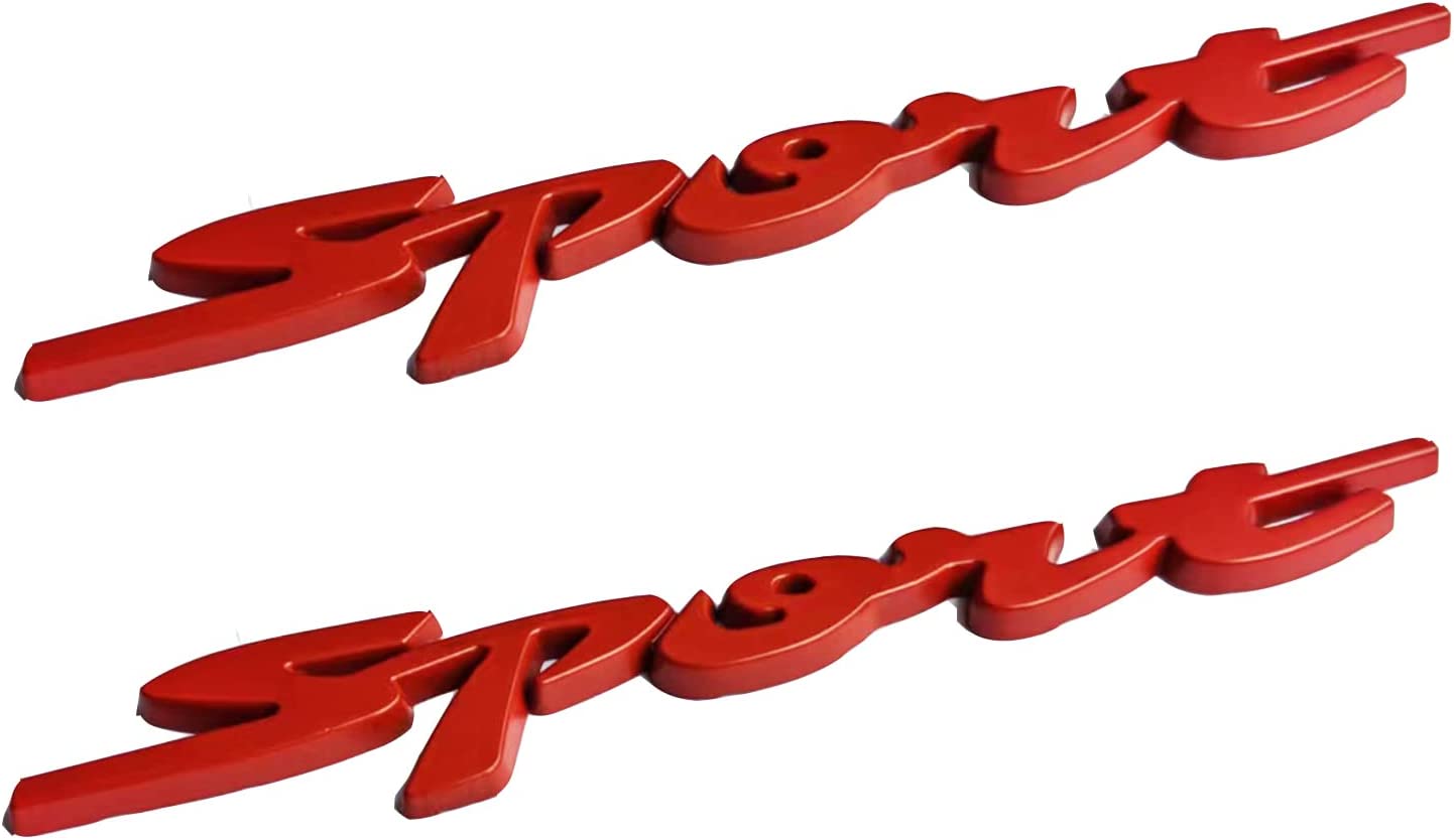 2Pack Metal Car Sport Sticker, HUAPX 3D Premium Car Side Fender Rear Trunk Emblem Logo Badge Decals Compatible for Ford/Jeep/BMW/Dodge Ram/Cadillac/Benz/Chrysler/Toyota/Nissan/Chevrolet - Delicate Leather